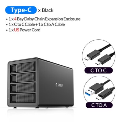 ORICO 5 Bay Dock HDD/SSD Enclsure Type C USB3.1Gen2 (10Gbps) Support Daisy Chain