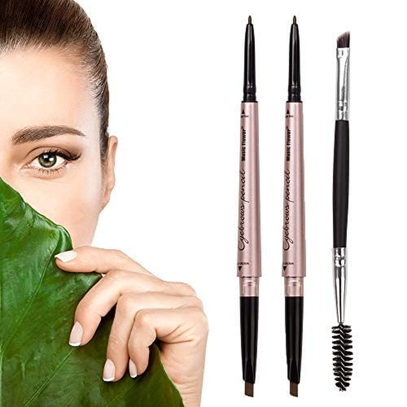 Eyebrow Pencil, Waterproof, Makeup,Dual Ends, Professional BrowKit,Eyebrow Brush