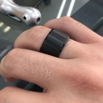 Men Ring 15Mm Extra Wide Tube Black Stainless Steel Chunky Band Cigar Rings Male