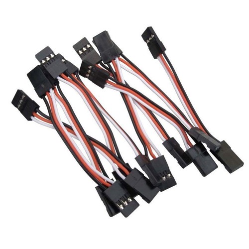 10x 50mm Male to Male Plug Servo Extension Lead Futaba JR Wire Cable FC Connect