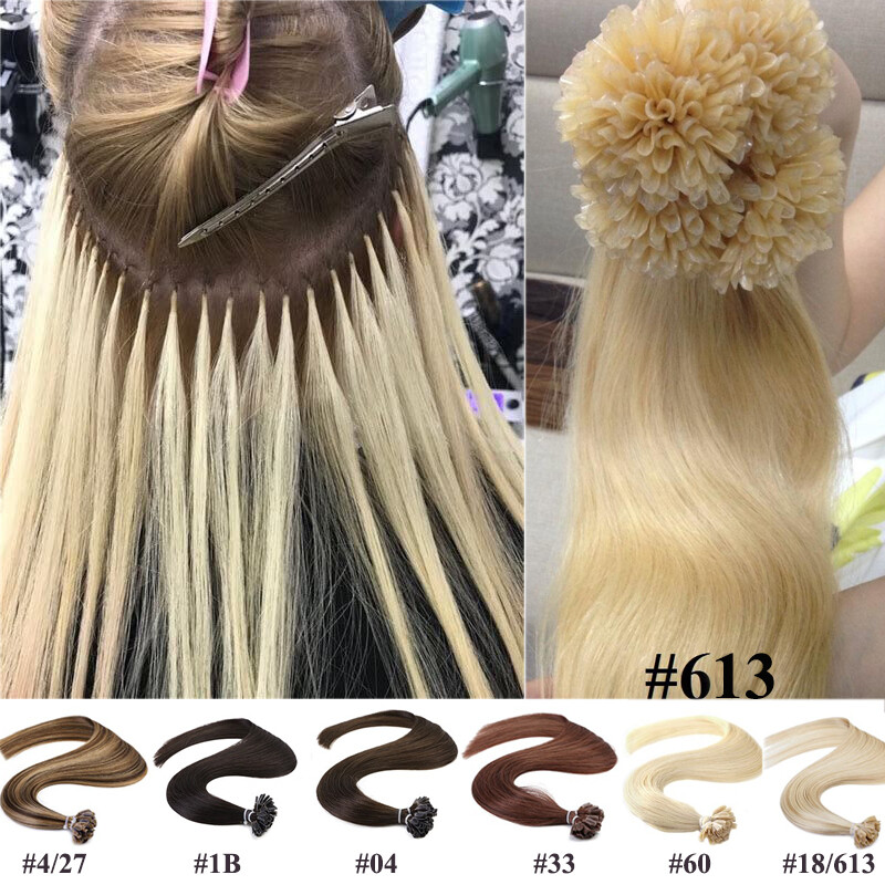 100g Russian Remy Human Hair Extensions Pre Bonded Keratin U Tip