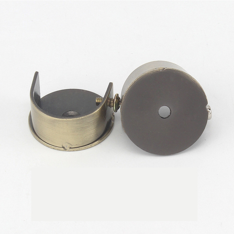 Pole Curtain 2pcs Brackets Rail Supports Supports Chrome Silver