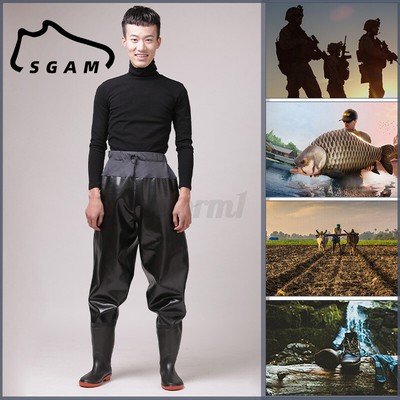 SGAM Wathose Anglerhose Angelhose Watstiefel Watthose Teichhose mit Stiefel