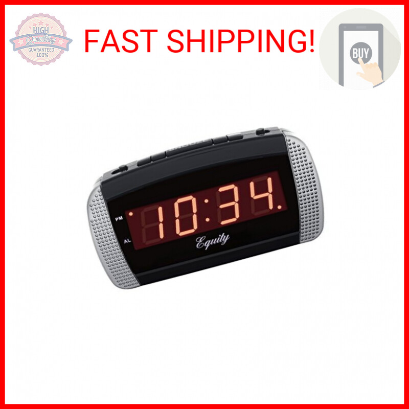 Equity by La Crosse 30240 Super Loud LED Alarm Clock,Black/S