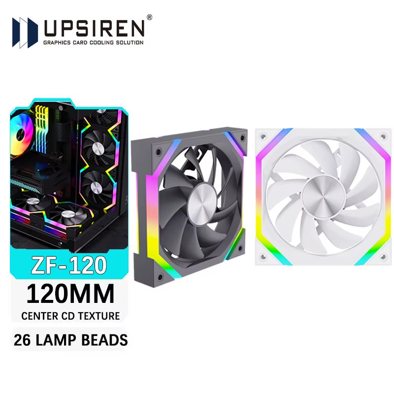 ZF-120 Computer Case Fan 12cm ARGB 4Pin PWM Quiet Cooling Fan 12V Large Air Volu