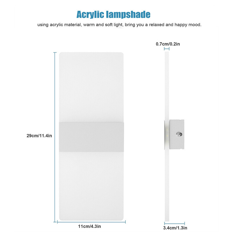 1-6PK Modern LED Wall Light Up Down Lamp Sconce Spot Lighting Bedroom Fixture US