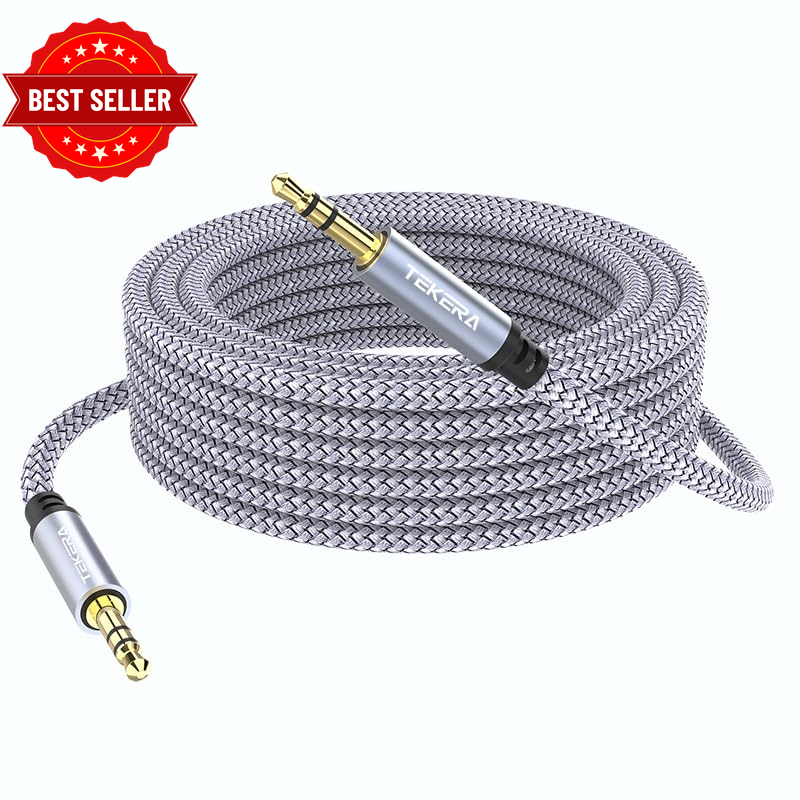 3.5Mm Male to Male Aux Cable 3M, Nylon Braided Stereo Audio Cable for Car, Phone