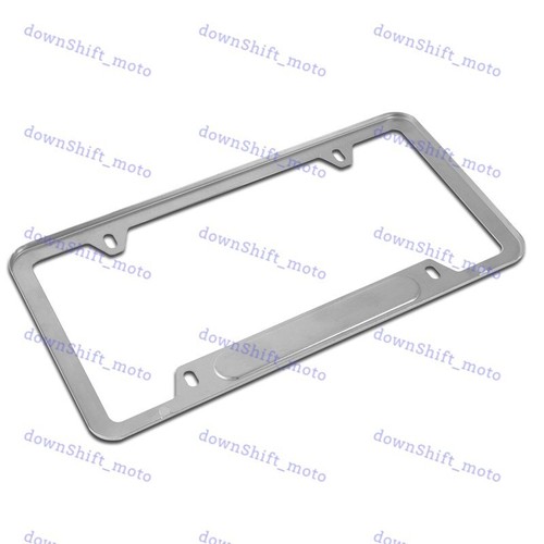 For 2PCS HONDA LOGO Black Silver Metal Stainless Steel License Plate Frame New