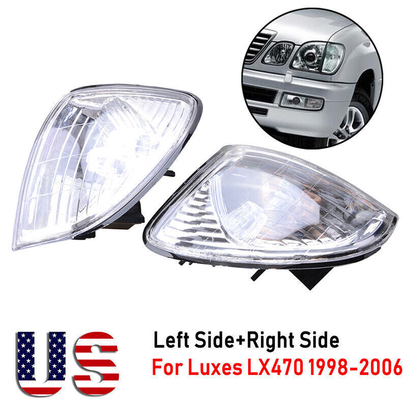 2pcs Side Marker Lamp Corner Lights Parking Turn Signals For Lexus LX470 1998-07