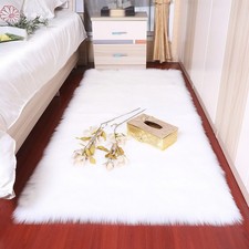 Alfombra de dormitorio suave y esponjoso de piel de oveja, alfombras de
