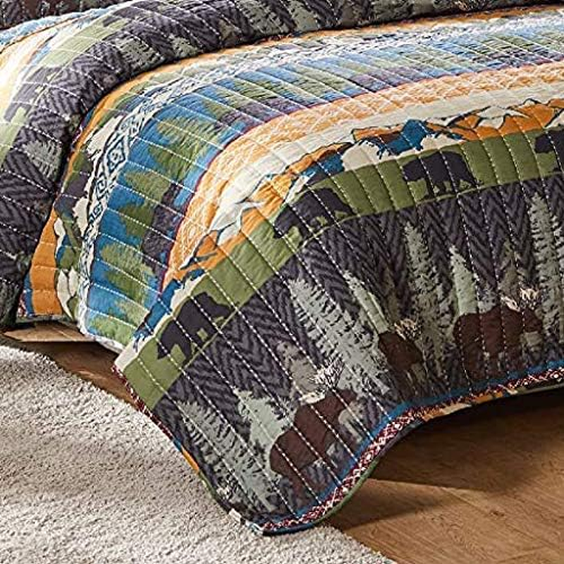 Black Bear Lodge Quilt Set, 3-Piece Full/Queen