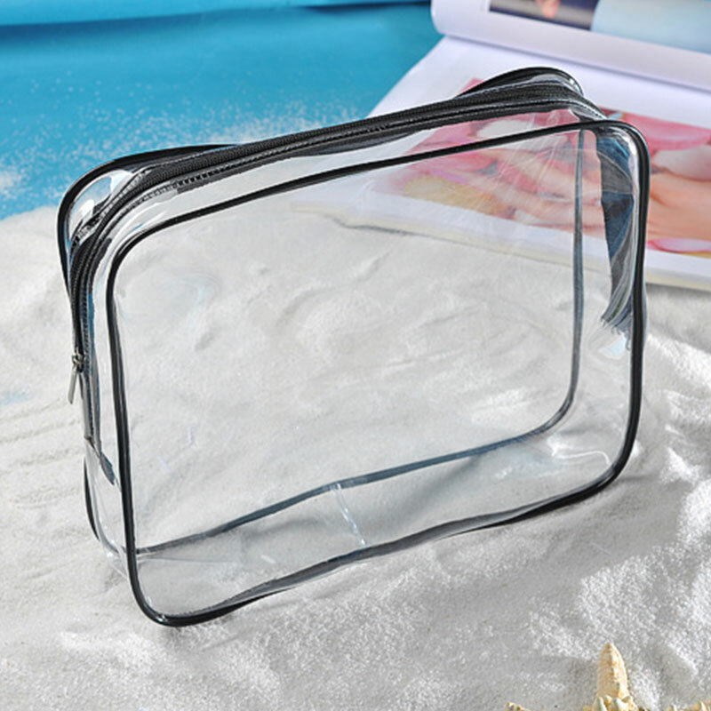 Clear Cosmetic Pouch Transparent PVC Travel Make Up Case Toiletry Zipper Bag