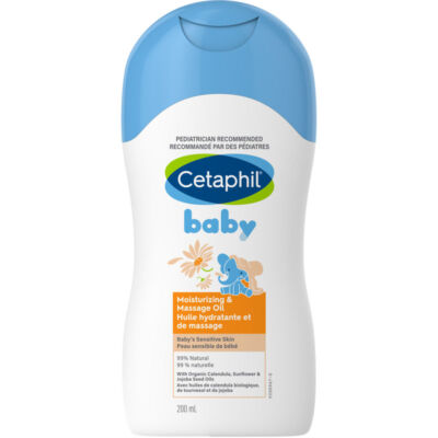 Cetaphil Baby Moisturizing & Massage Oil Calming Soften Protect Skin 200ml NEW