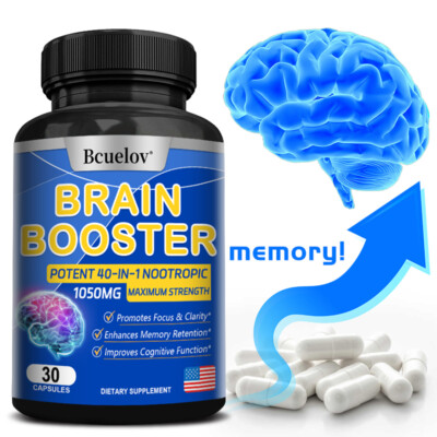 Powerful 40-in-1 Nootropics Caps,1050 mg-Brain Booster-Memory Enhancement