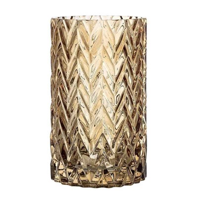 Bloomingville: Vase Glas Braun, 20 x 11 cm, handgefertigt, Blumenvase, Skandi