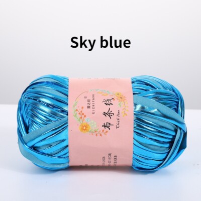 300G Metallic Shiny Yarn Knitting Ribbon DIY Hand-knit Craft Cushion Blanket