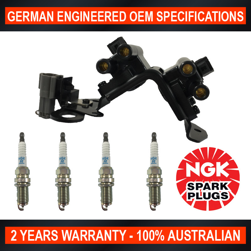 4x NGK Spark Plugs & 1x Swan Ignition Coil Pack for Hyundai Getz TB 1