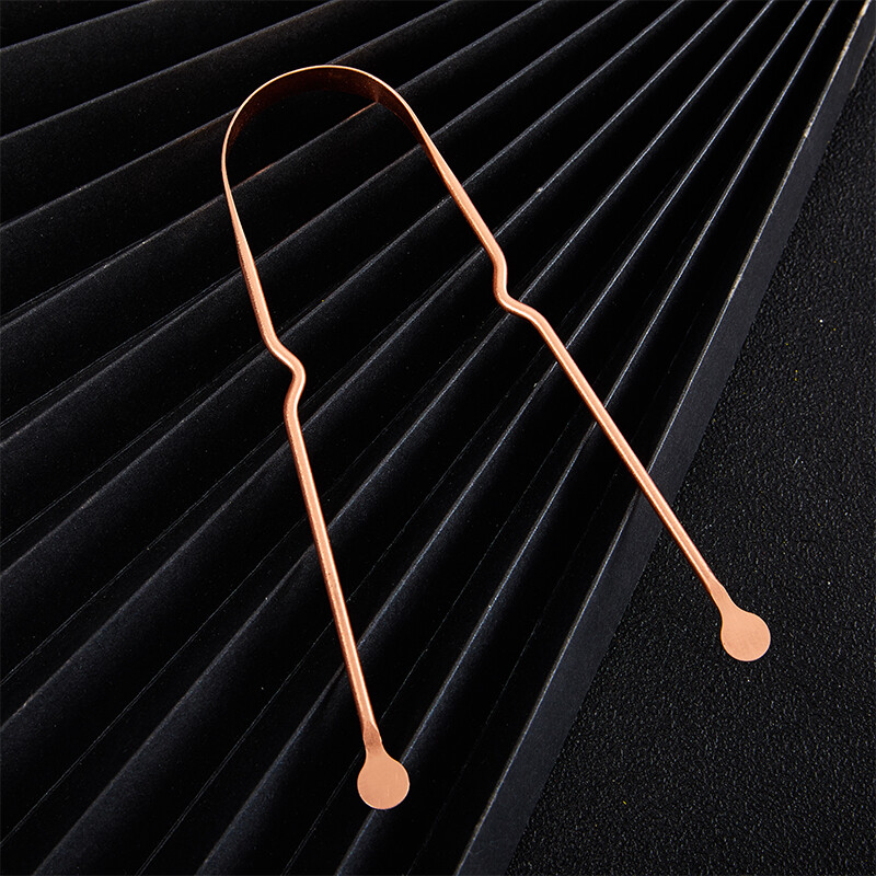 1Pc Simple Copper Tongue Scraper Cleaner Fresh Breath Dental Cleaning To-KW