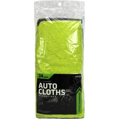 Viking All-Purpose Auto Microfiber Cleaning Cloths 16'' x 12'' Ass. Colors 24 pk