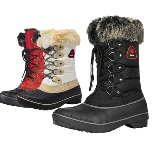 Women Snow Boots Warm Fur Lined Zip Up Waterproof Boots Insulated