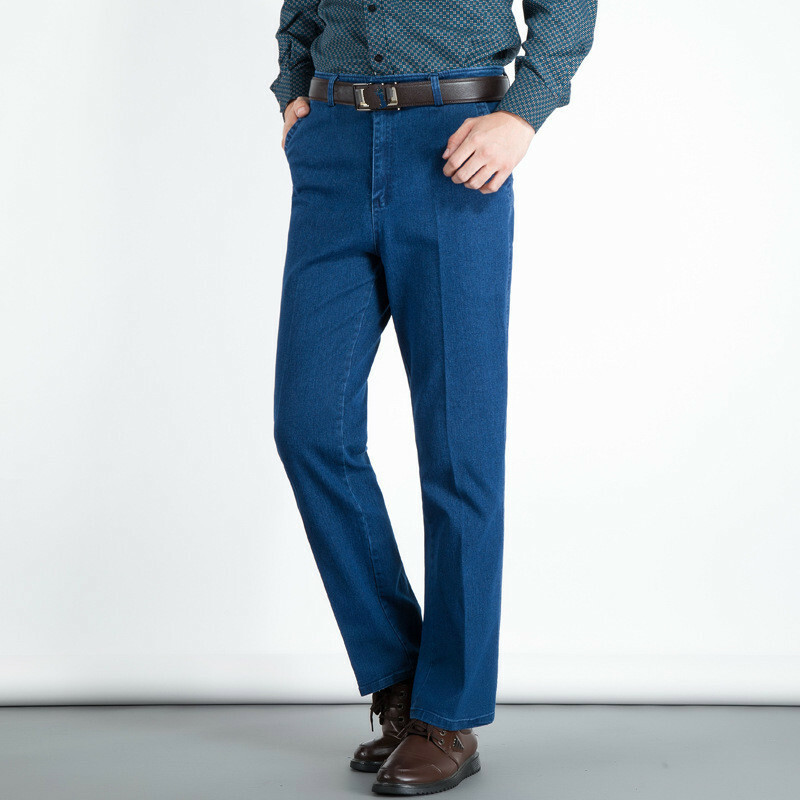 mens-straight-jeans-business-trousers-slimfit-stretch-denim-pant-high-waist