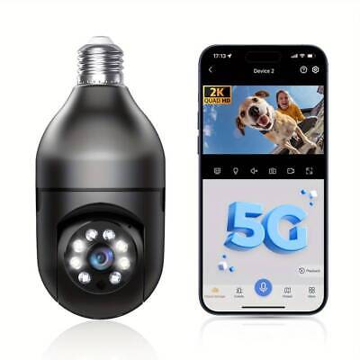 Smart Home Wireless Security 360° 2K IP E27 Light Bulb Camera Wi-Fi IR Night