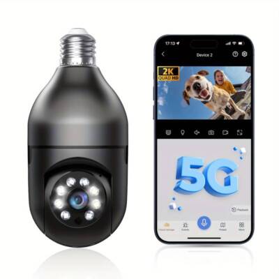 Smart Home Wireless Security 360° 2K IP E27 Light Bulb Camera Wi-Fi IR Night