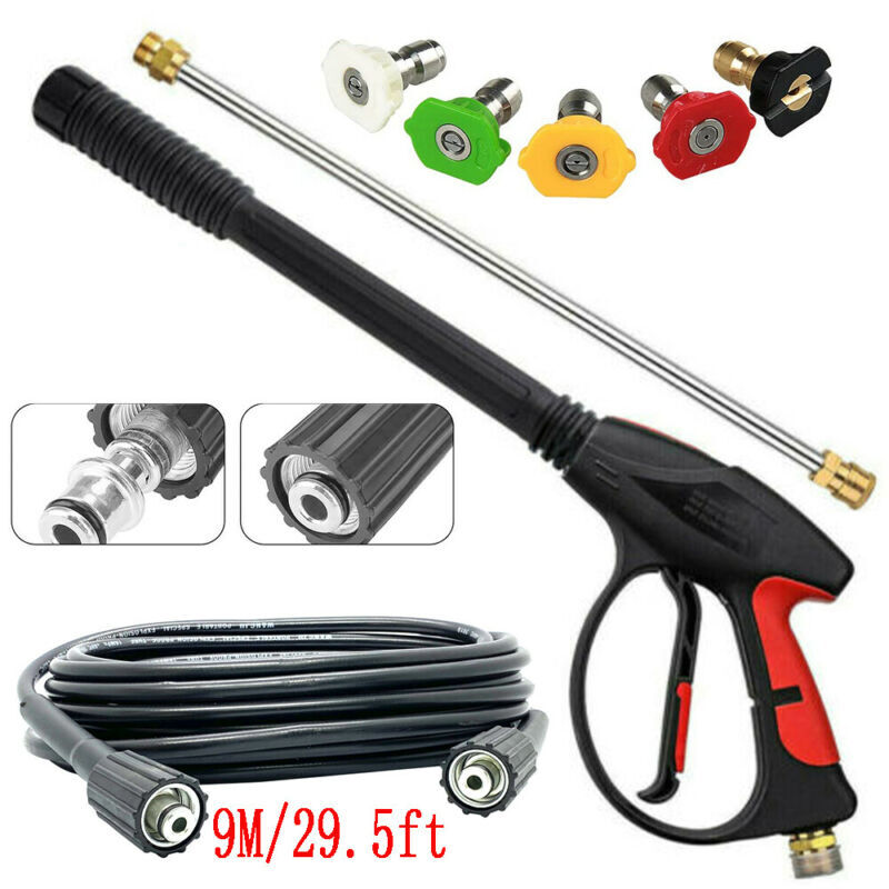 High Pressure Power Washer Gun Wand & 30FT Hose M22 For Ryobi Simpson Craftsman