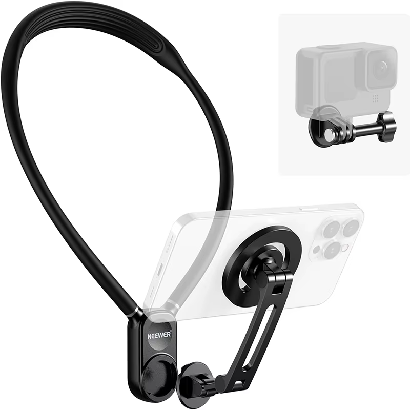 NEEWER Magnetic Neck Holder w/Hands-Free Chest Mount for /DJI/Insta360/Magsafe i
