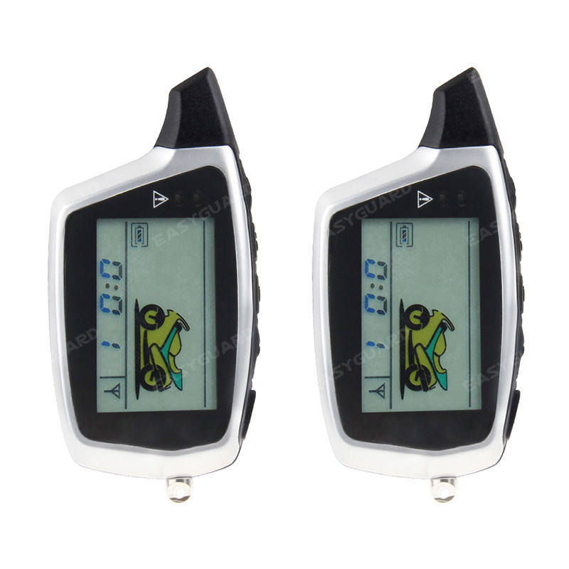 Easyguard 2 way motorcycle alarm system LCD pager shock sensor anti theft alarm 