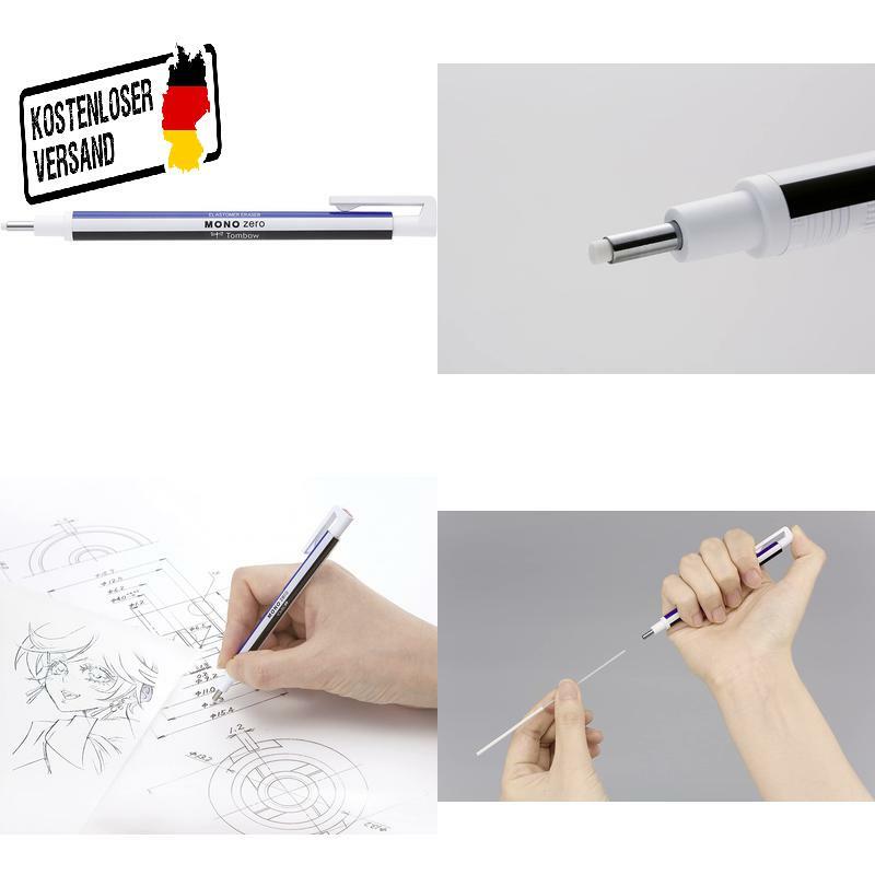 Tombow Eh-Kur Präzisionsradierer Mono Zero Nachfüllbar Runde Spitze, Durchmess