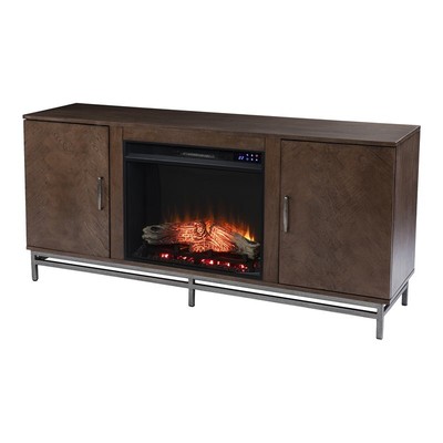 Dibbonly Touch Screen Electric Fireplace with Media Storage 