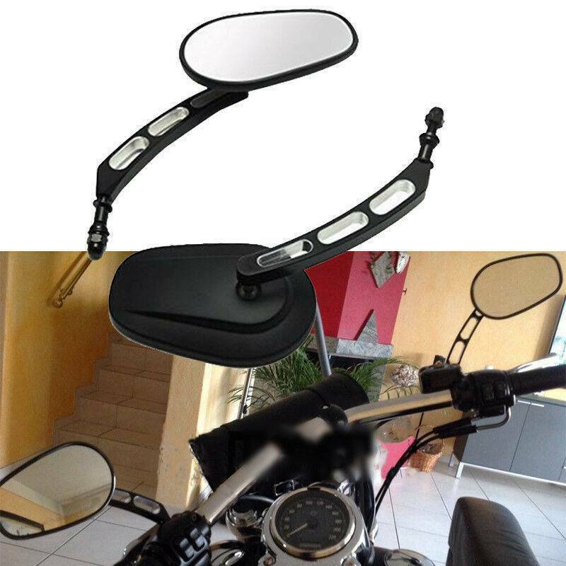 KEEPDSGN Black Edge-Cut Hollow Motorcycle Mirrors For Harley Touring & Road Glide (1998-2017) - Pair