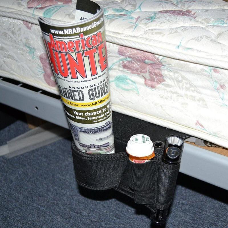 Concealed Under Car Seat Mattress Bedside Gun Pistol Holster Mag Holder