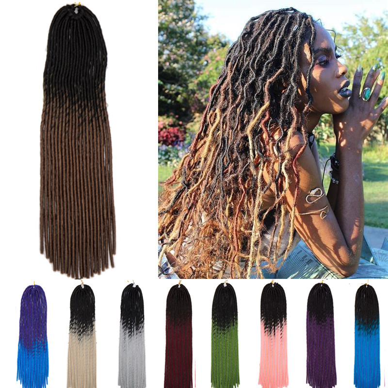 Pure Ombre Real Thick Dreadlocks Faux Locs Crochet Braiding Hair