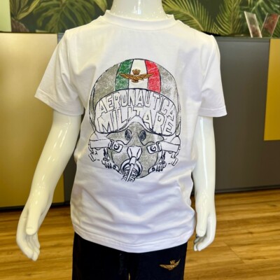 

Футболка Детская Aeronautica Militare Model TS21JR Футболка Белый шлем Pan E202, White