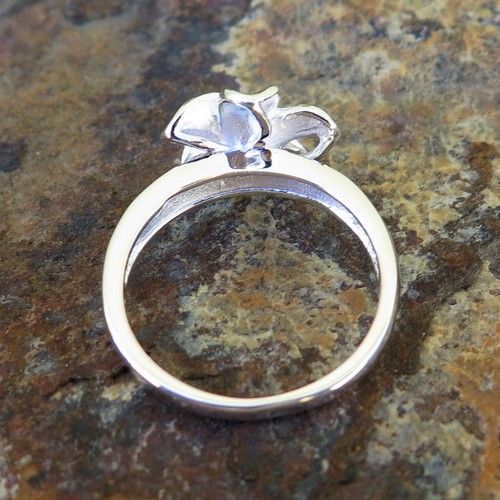 Womens-925-Silver-Single-Plumeria-Clear-CZ-Wedding-Ring-Band-12mm-SR-2031-IW