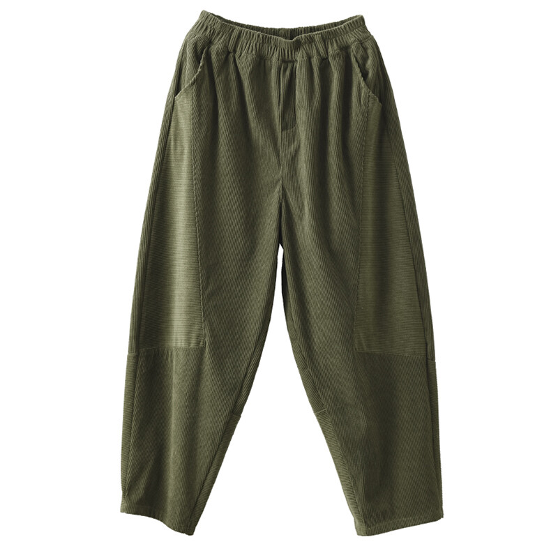 Damen Harem Kordhose Baggy Hose Hoch Gummibund Freizeit Vintage