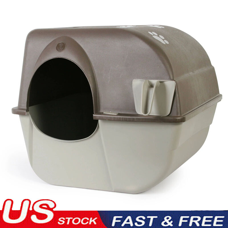 Self Cleaning Pet Kitty House Pewter Scoop Large Roll 'n Clean Us