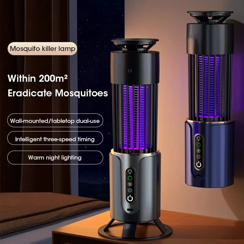 Mosquito repellent lamps, fly traps and traps, camping flashlights with USB sync