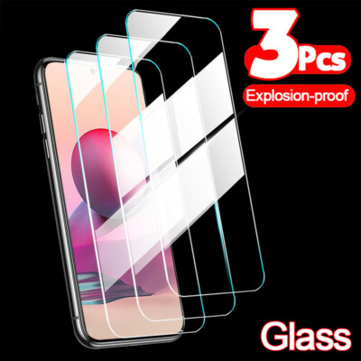 For Xiaomi Redmi Note 13 12 11 10 Pro 9 8 3Pcs Tempered Glass Screen Protector