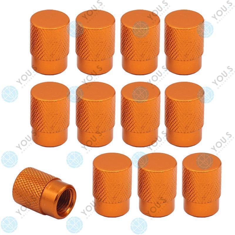 12 Stück YOU.S Alu Ventilkappen Orange mit Dichtung für Auto PKW LKW