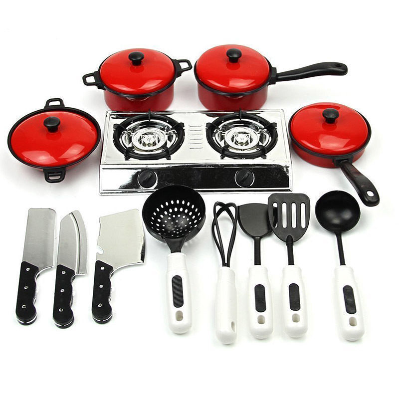 A complete set of 13 kitchen utensils and children's kitchen series toys