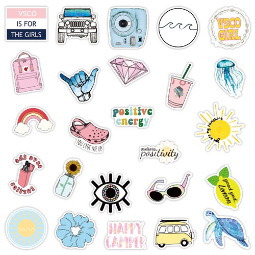 100 Skate Brand Vinyl Stickers for Hydro Flask Laptop Suitcase Skateboard Guitar