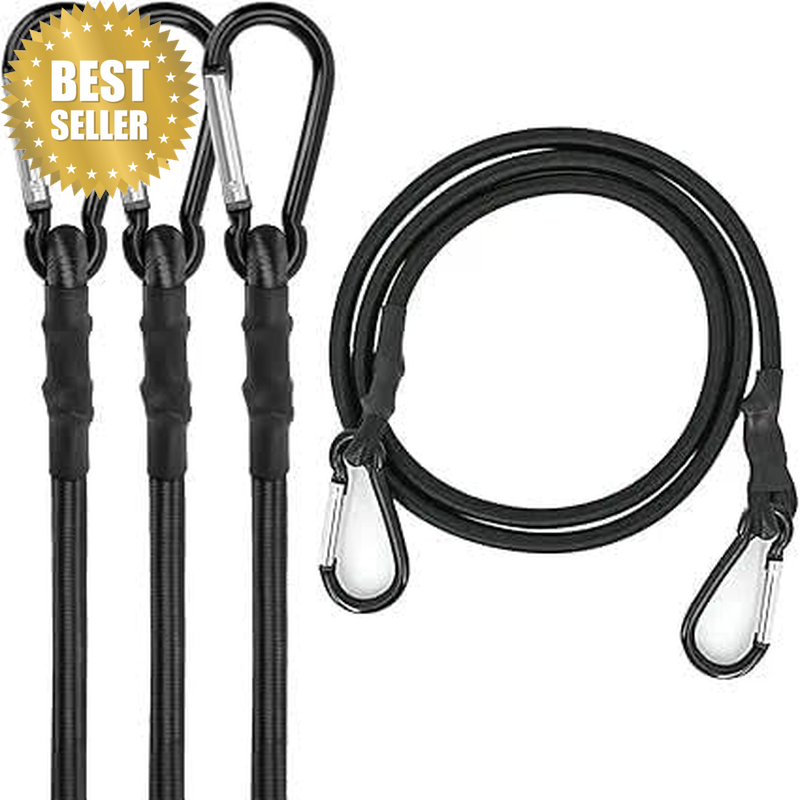 Heavy Duty Bungee Cords with Metal Hooks, 8Mm Elastic Tie down Straps for Cargo,