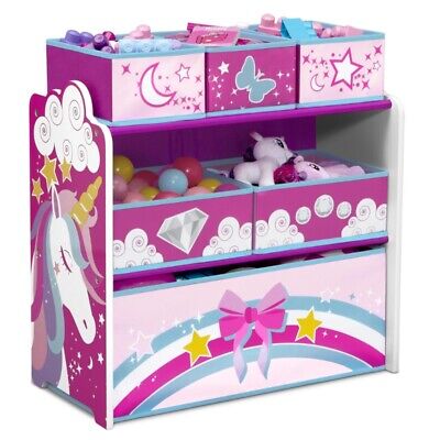 Unicorn Design & Store 6 Bin Toy Storage Organizer