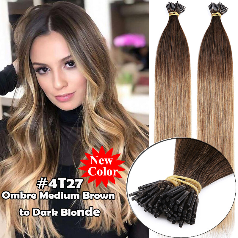 Many Color Brown Fusion Stick I Tip Real Remy Human Hair Extensions Keratin US