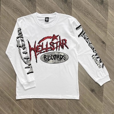 NEW Hell Studios star Records Crewneck INS same Style Mens Long Sleeve T-shirt