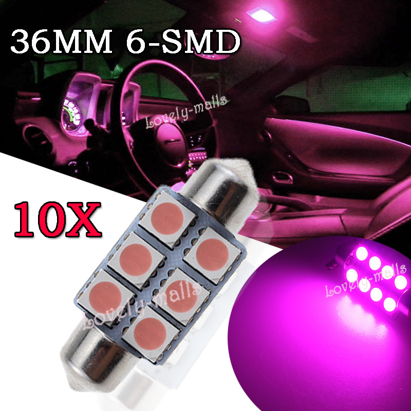 39MM 6-SMD 5050 Festoon Dome Map Interior LED Light Bulbs Lamp For C5W
