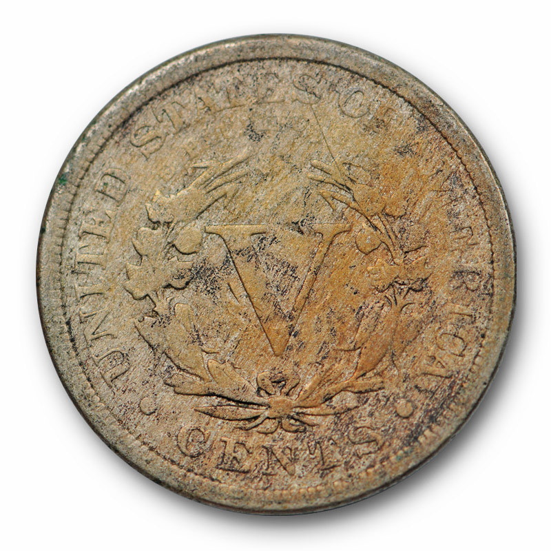 1886 Liberty Head Nickel Fine F Key Date US Coin Decent Liberty #9288